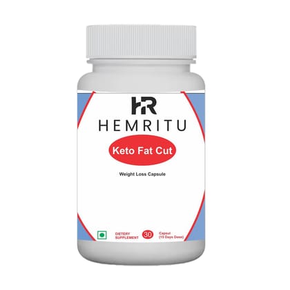 Hemritu Keto Fat Cut 100% Natural Vegan Herbal Ayurvedic Weight Loss Capsule for Women & Men Good having Main Ingredient Garcinia Combogia, Green Tea, Green Coffee Bean Ext. With Powerful Appetite Suppressant| No Side Effect | 30 Capsule