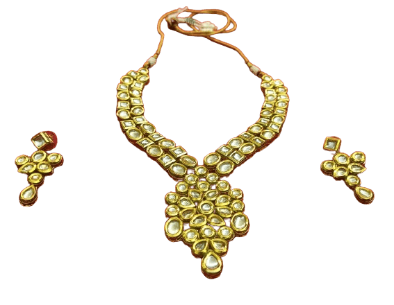 Kundan Fancy Necklace Traditional Jewellery Set