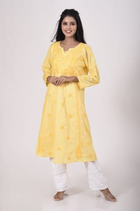 Ladies New Fashion Cotton Hand Chikankari Kurti