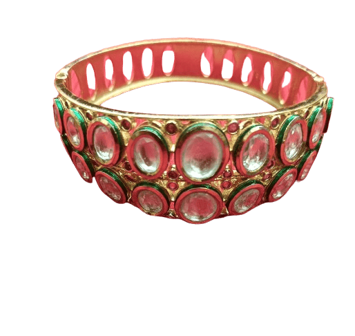 Kundan Metal Bangle - Style Bracelet