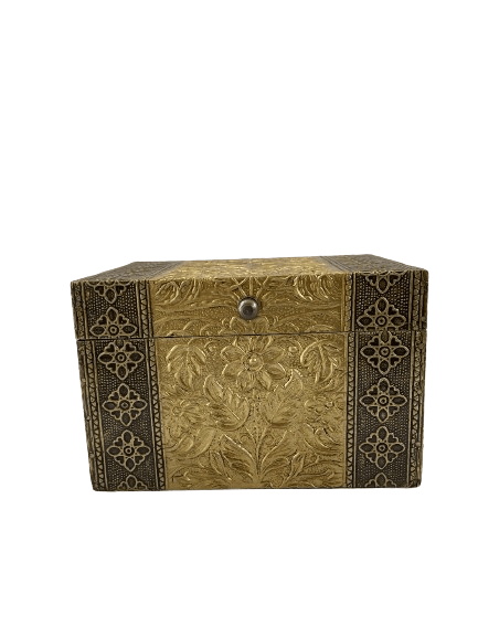 Sachin Art Golden Wood And Brass Metal Handcrafted Wooden Box, For Home