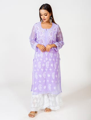 Ladies New Fashion Georgette Hand Chikankari Kurti