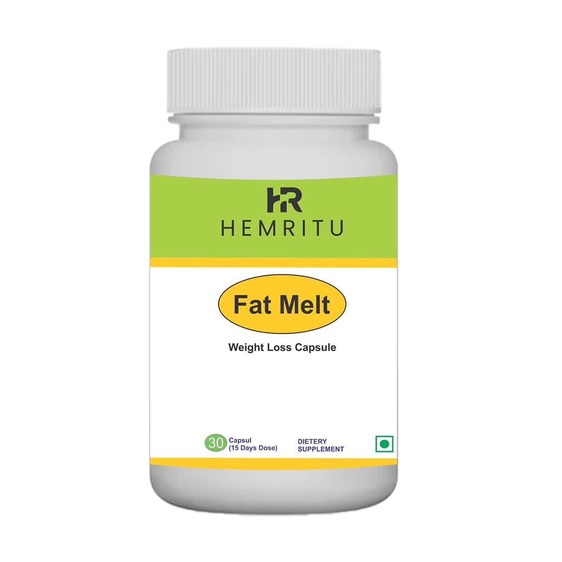 Hemritu Fat Melt 100% Natural Vegan Herbal Ayurvedic Weight Loss Capsule for Women & Men Good having Main Ingredient Garcinia Combogia, Green Tea, Green Coffee Bean Ext. With Powerful Appetite Suppressant| No Side Effect | 30 Capsule