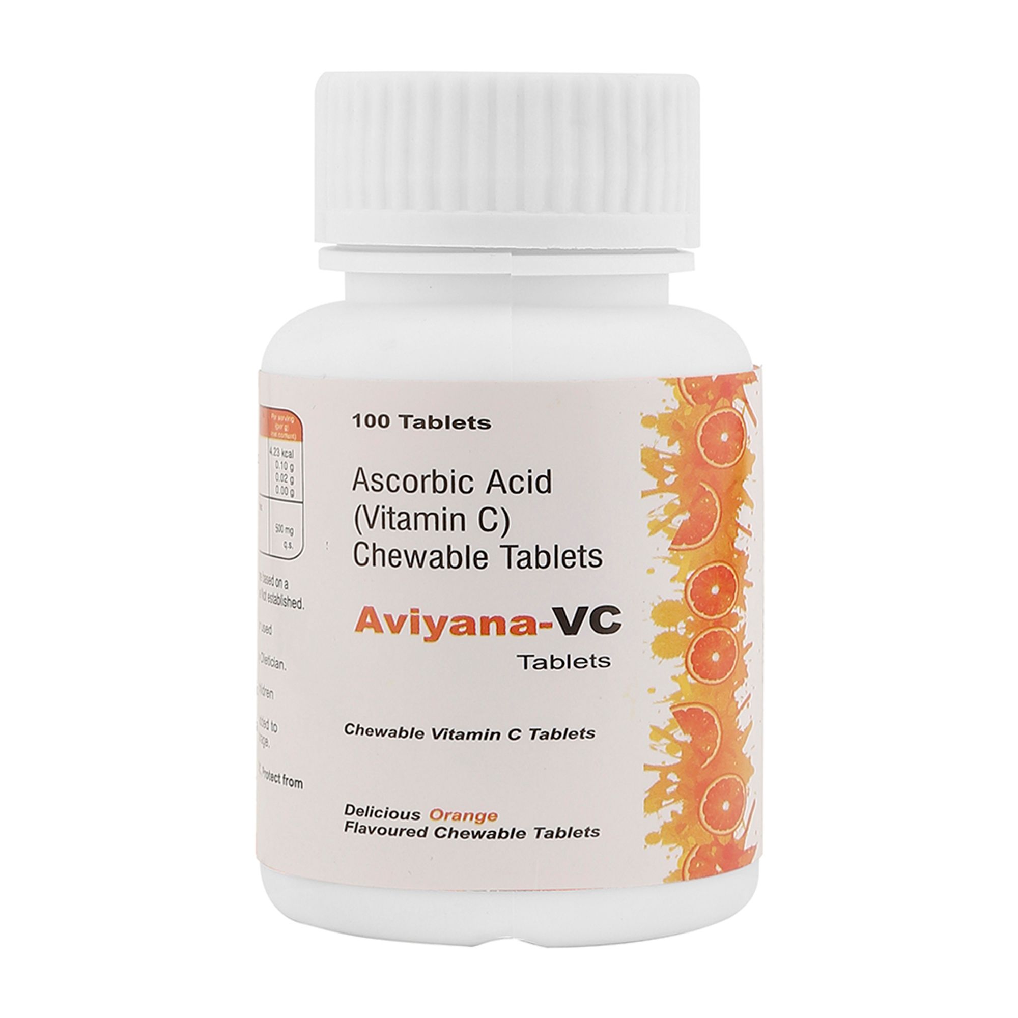 Aviyana VC Ascorbic Acid Vitamin C Chewable Tablets (100 Tabs in 1 Bottle)