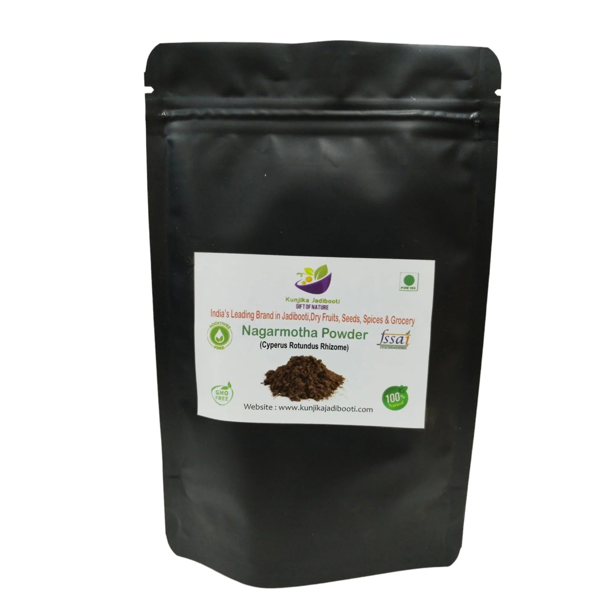 Kunjika Jadibooti Nagarmotha Powder | Nagar Mutha | Nagarmotha Roots | Nagarmotha Jadd | Nutsedge Grass | Cyperus Rotundus Powder - 100 gms