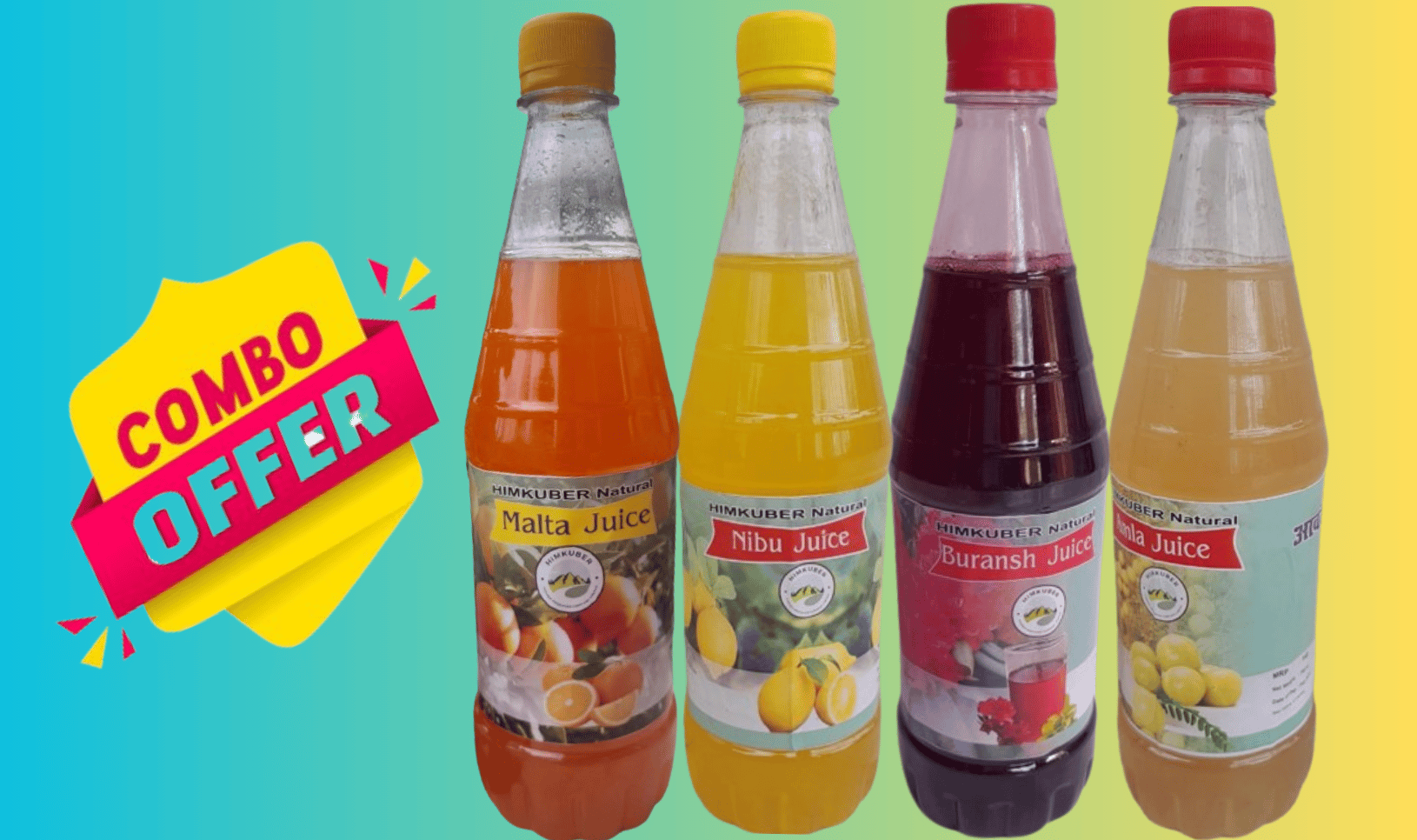 Combo Malta, Lemon, Amla & Buransh Juices