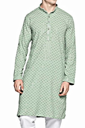 Men's Chikankari Embroidered and Sequence Kurtas