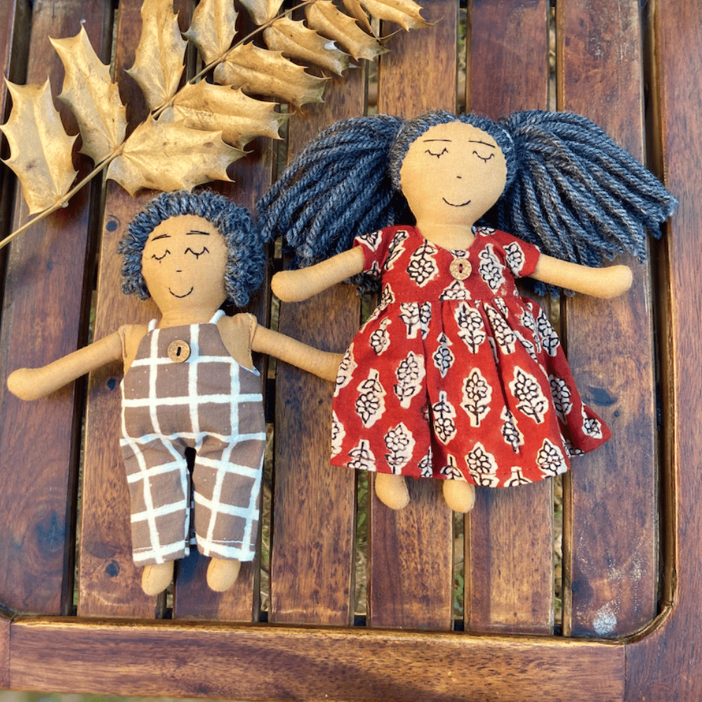 Fabric Dolls, Set of 2 Dolls, Murthys