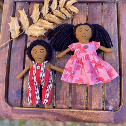 Fabric Dolls, Set of 2 Dolls, Nairs