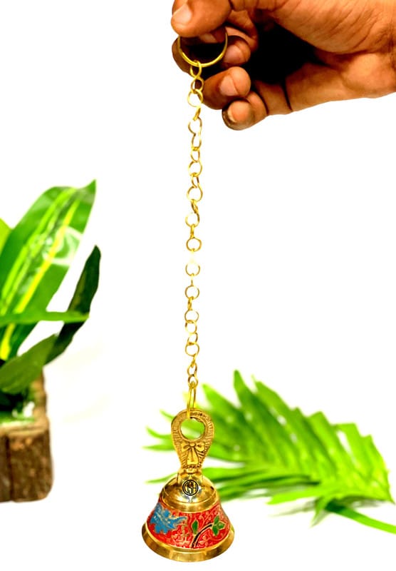 Pure Brass Hanging Bell for Decorative Pooja Room,Temple & Door Bell Brass Mandir Bell.(1 Piece)