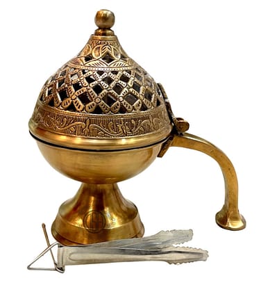 Home Brass Loban Burner Dhoop Dhooni Dani Decorative Antique lubandan,Bakhoor Burner Holder, Gift Items