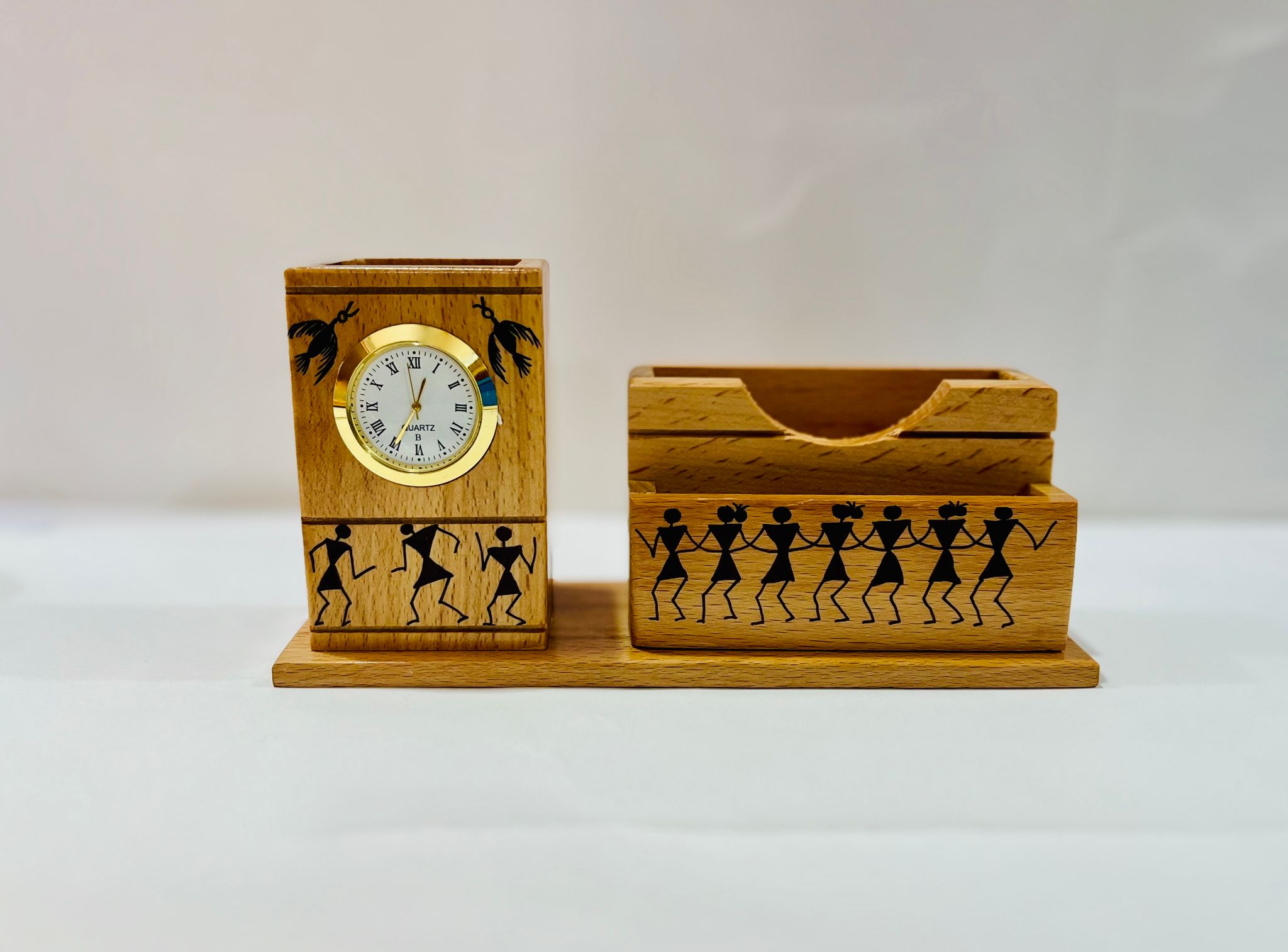 WARLI PAINTED MOBILE STAND WITH WATCH