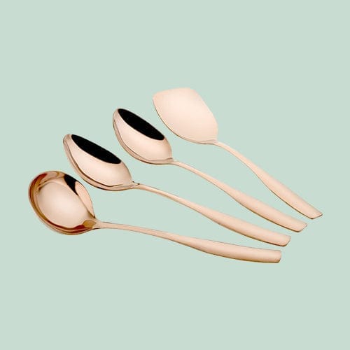 "Athens" Rose Gold-Stainless Steel Serving Spoon (Set of 4pcs)