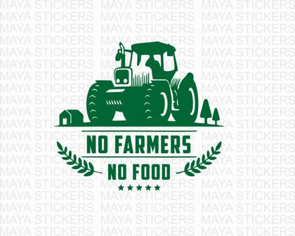 No farmer No food Sticker for Cars, Bikes, Laptops