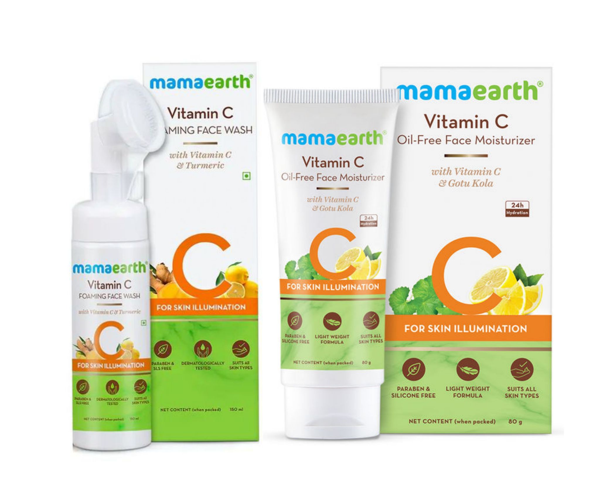 Mamaearth Vit C foaming facewash (150 ml) + Mamaearth Vit C Moisturizer (80 gm) Combo