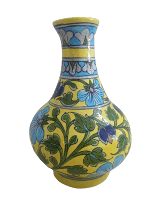 Blue Pottery Ceramic Flower Vase