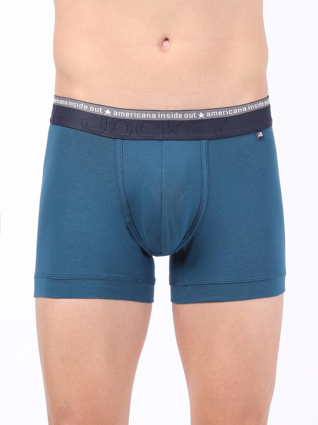 Jockey Men's Super Combed Cotton Elastane Stretch Solid Trunk US60 Seaport Teal Pack Of 1