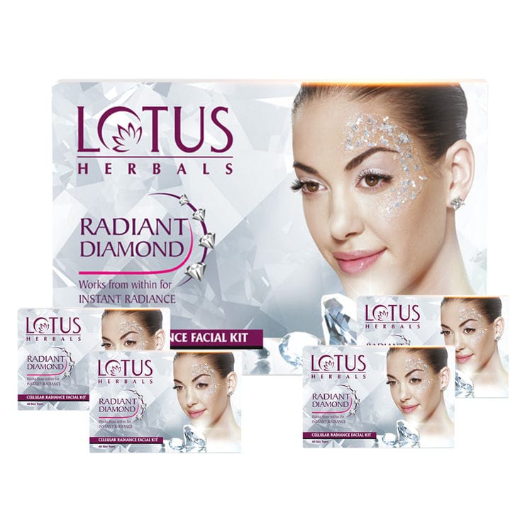 Lotus Herbals Radiant Diamond Cellular Radiance Facial Kit (Set of 4) (37gm each)