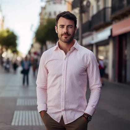 Pastel Pink Stripe Oxford Shirt