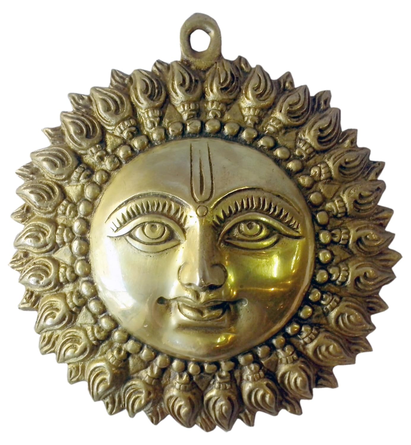 Handcrafted Brass Shankh Design Sun Wall Hanging