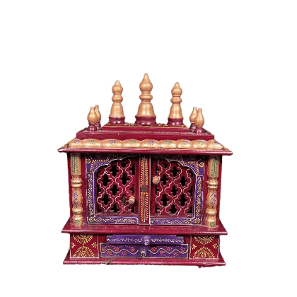 VMAntique Wall Mounted Pooja Mandir Home Living Painted Temple