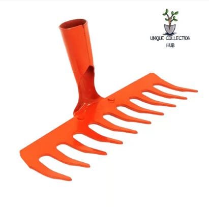 10-Teeth Hand Cultivator Rake Without Handle Garden Rake (Red)