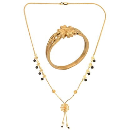 AanyaCentric Gold-plated Mangalsutra and Ring Set Traditional Yet Stylish Jewelry