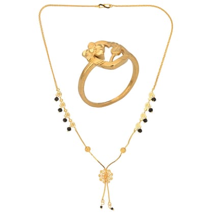 AanyaCentric Gold-plated Mangalsutra and Ring Set Casual Yet Stylish Jewellery