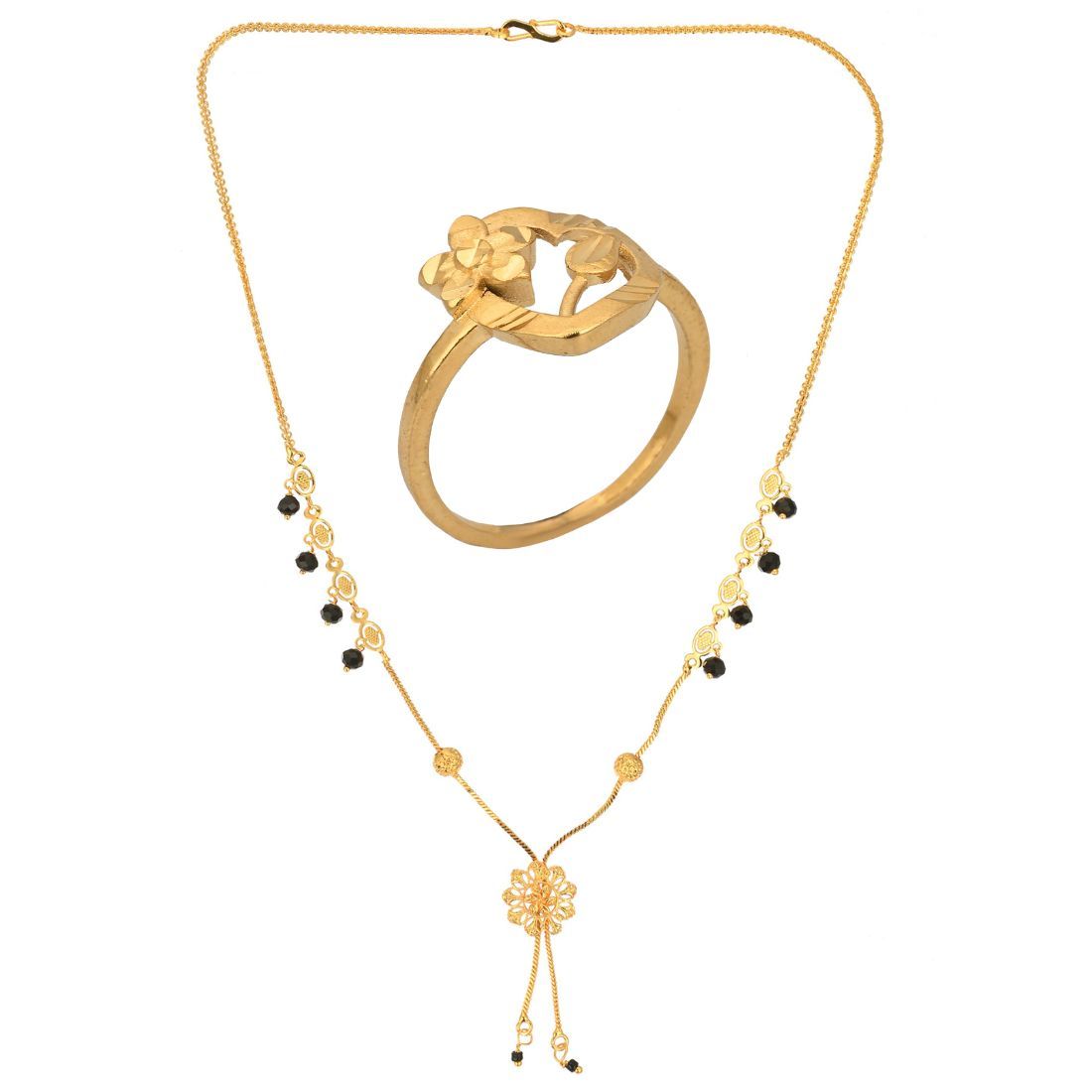 AanyaCentric Gold-plated Mangalsutra and Ring Set Casual Yet Stylish Jewellery