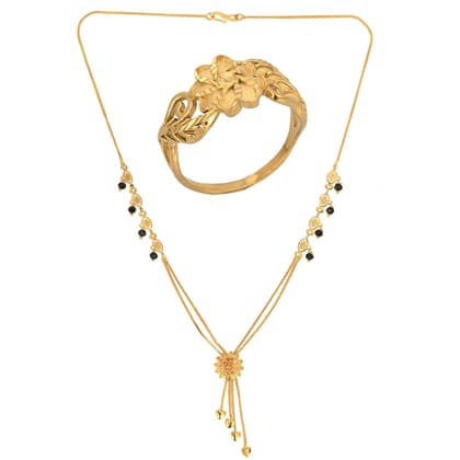 AanyaCentric Gold plated Mangalsutra & Ring Set Traditional Yet Stylish Jewellery