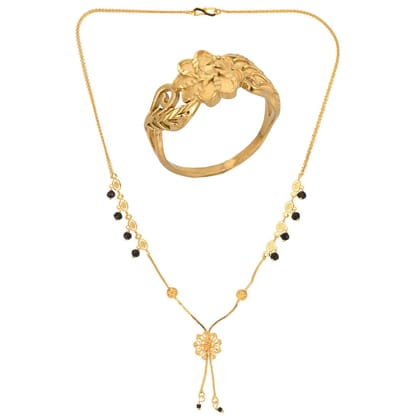 AanyaCentric Gold-plated Mangalsutra & Ring Set Ethnic Yet Stylish Jewellery