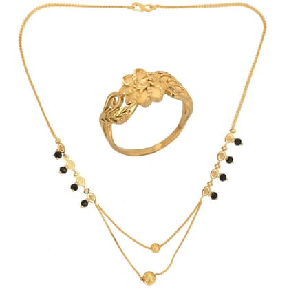 AanyaCentric Gold-plated Mangalsutra & Ring Set Traditional Yet Stylish Jewellery