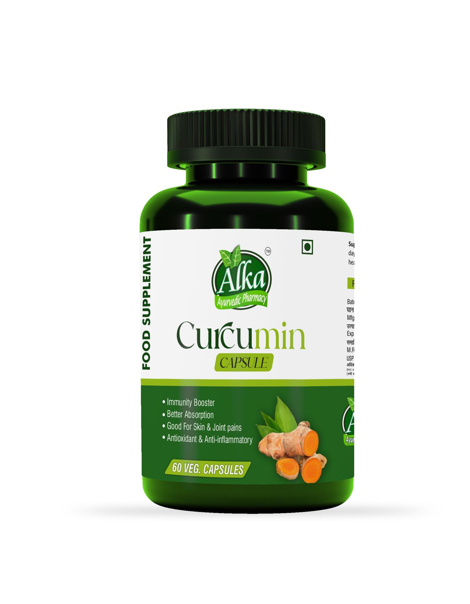 Curcumin with Turmeric Extract Veg 60Capsule