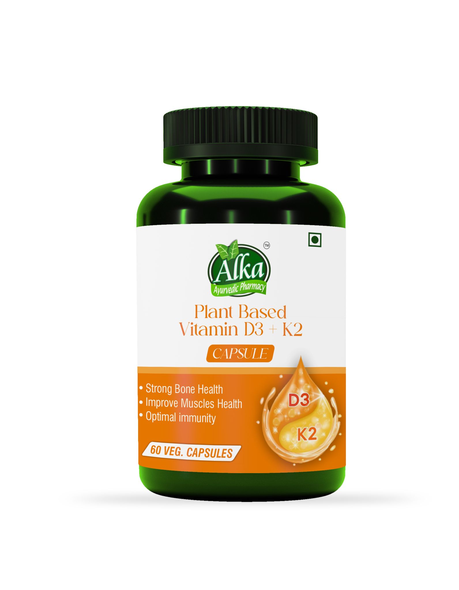 Plant Based Vitamin D3+K2 Veg 60Capsule