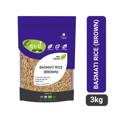 Gudmom Organic Brown Basmati Rice 1 Kg  ( Pack Of 3 )