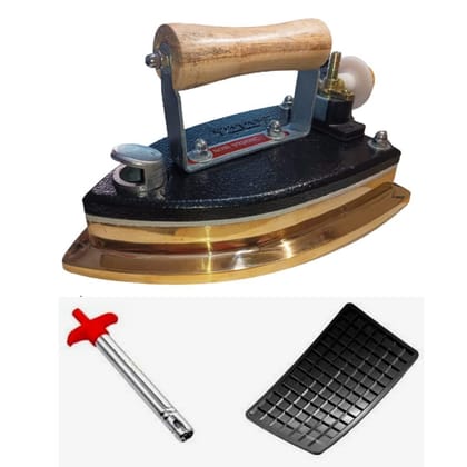 Tovito 6.7 kg Newtech Brass LPG Gas Iron press [ 6.7 kg Brass No.1 Brand, LatestNew Model ] Best for Dhobi/Laundary [Heavy duty + Longlife+ Free lighter + Mat+ wooden handle]