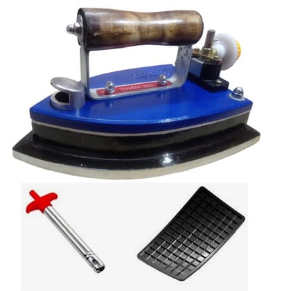 Tovito 5.5 kg Newtech LPG Gas Iron press [ 5.5 kg India's No.1 Brand] Best for Dhobi/Laundary [Heavy duty + Longlife+ Free lighter + Mat] with Wooden Handle (lakdi ka handle)