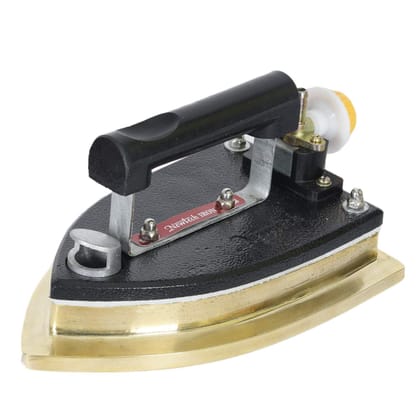 New Tech (New Version 2021) LP Gas Iron with Brass Base, 6.50 Kg Weight (Black and Golden)