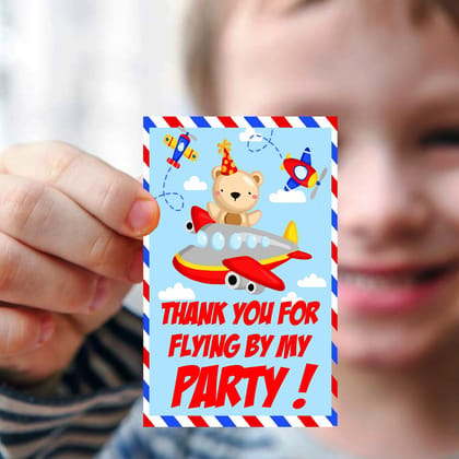 Balloonistics Aeroplane Theme Thank You Tags Thank u Cards for Return Gifts Pack of 20