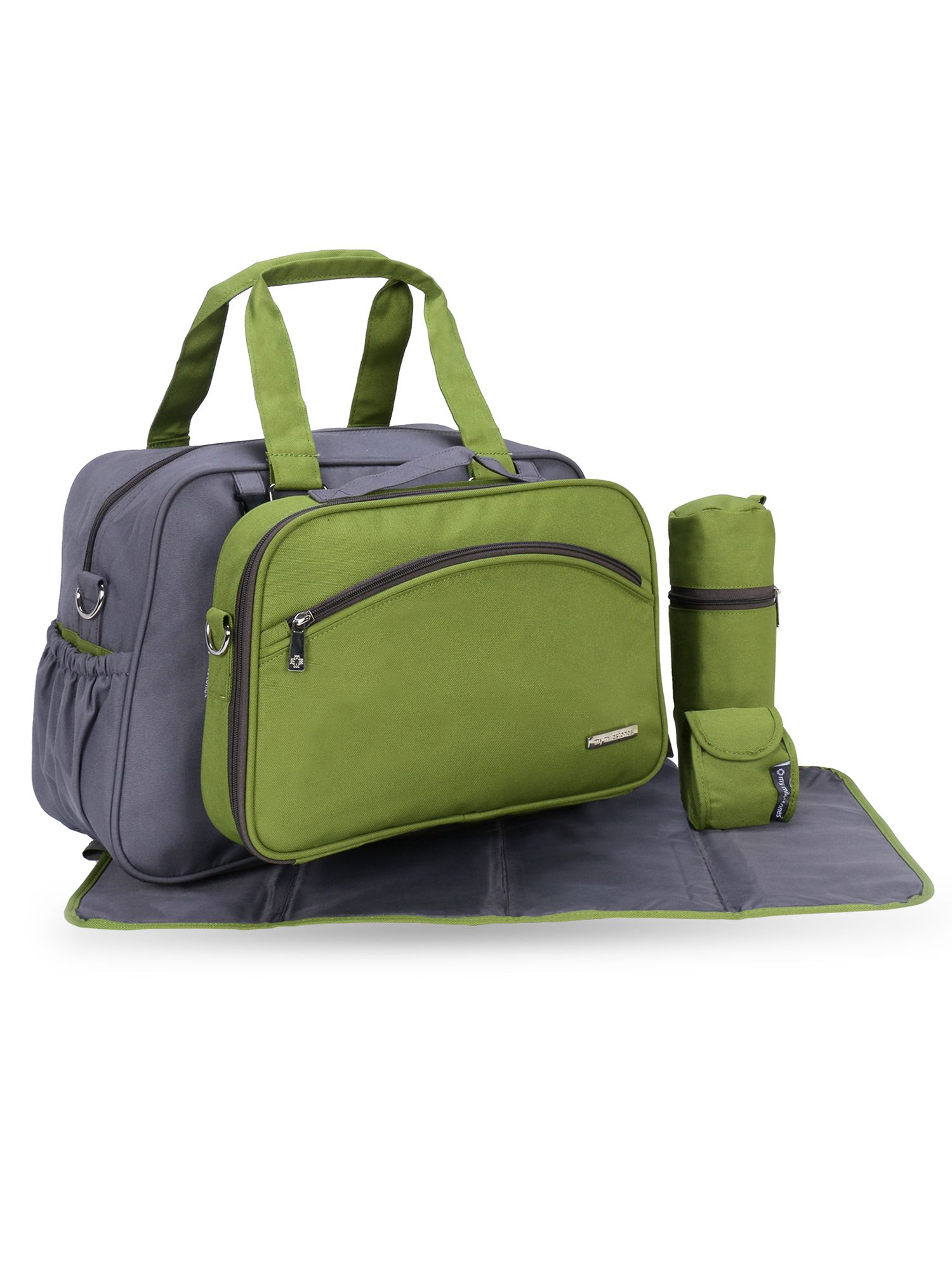 Duo Detach Diaper Bag - Grey Green