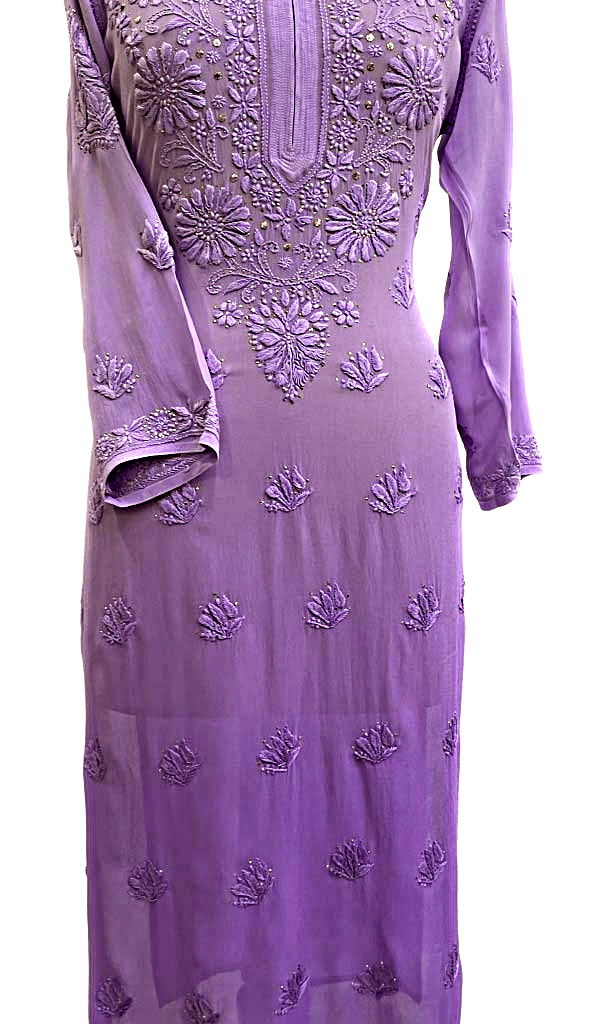 Lakhnavi Purple Chikankari Kurti