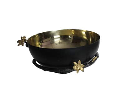 Large Serving Bowl | Pooja Bowl | Stylish Desk Organizer | Metal Brass | Finish Brass