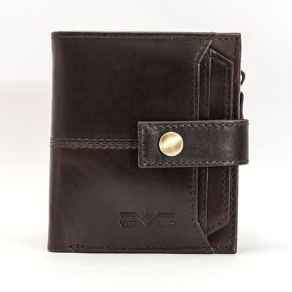 Vital King Men Travel Brown Genuine Leather RFID Wallet  (11 Card Slots)