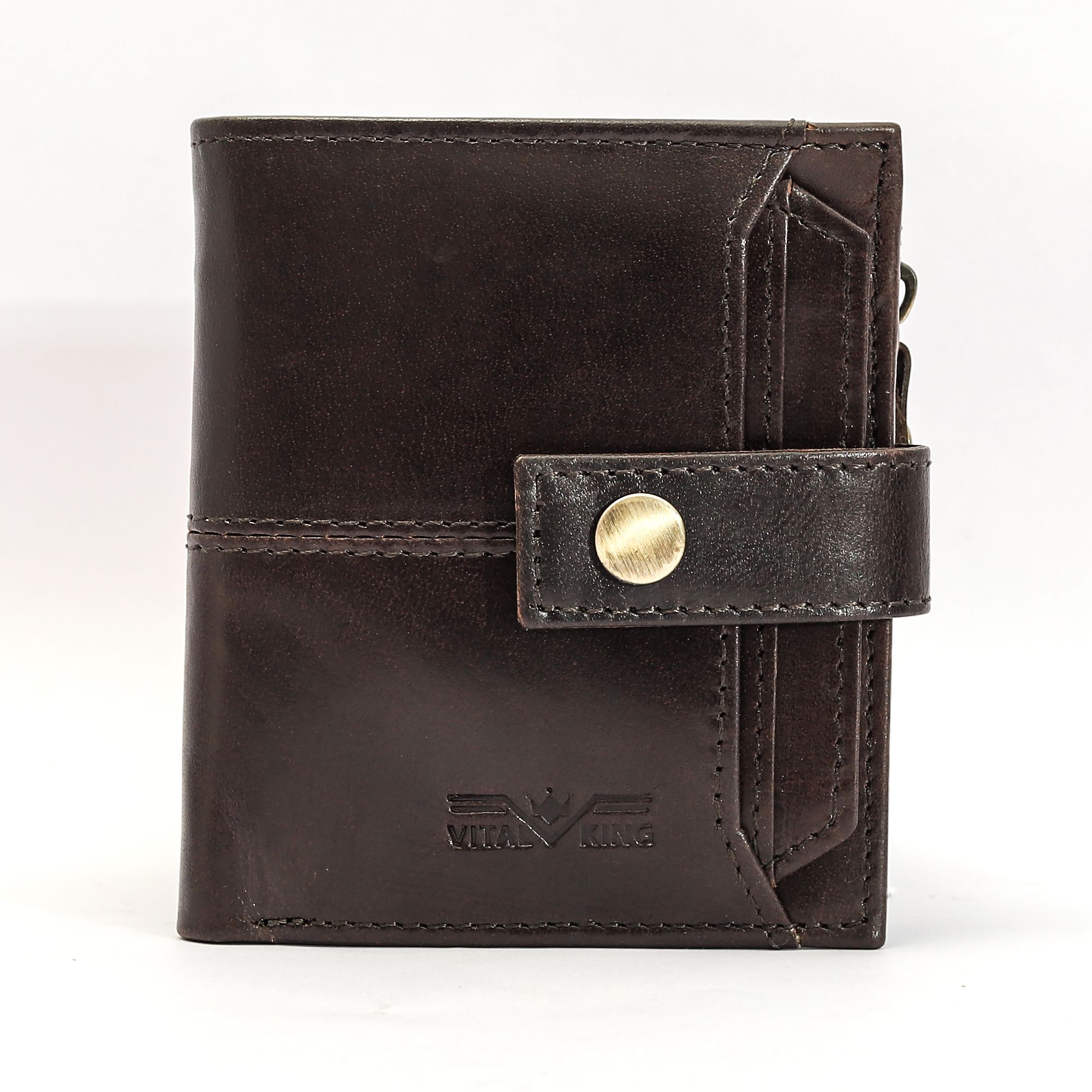 Vital King Men Travel Brown Genuine Leather RFID Wallet  (11 Card Slots)