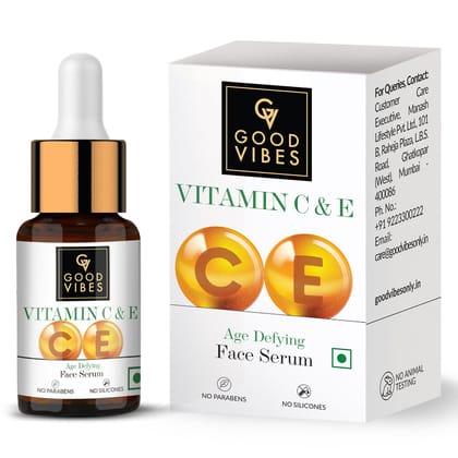 Good vibes Vitamin C & E Age Defying Face Serum Fast Absorption (10 ml)