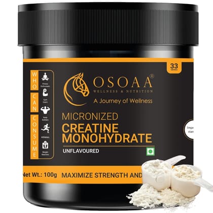 OSOAA Micronized Creatine Monohydrate, Creatine Supplement Unflavored, Pre Post Workout, Muscle Building Supplement