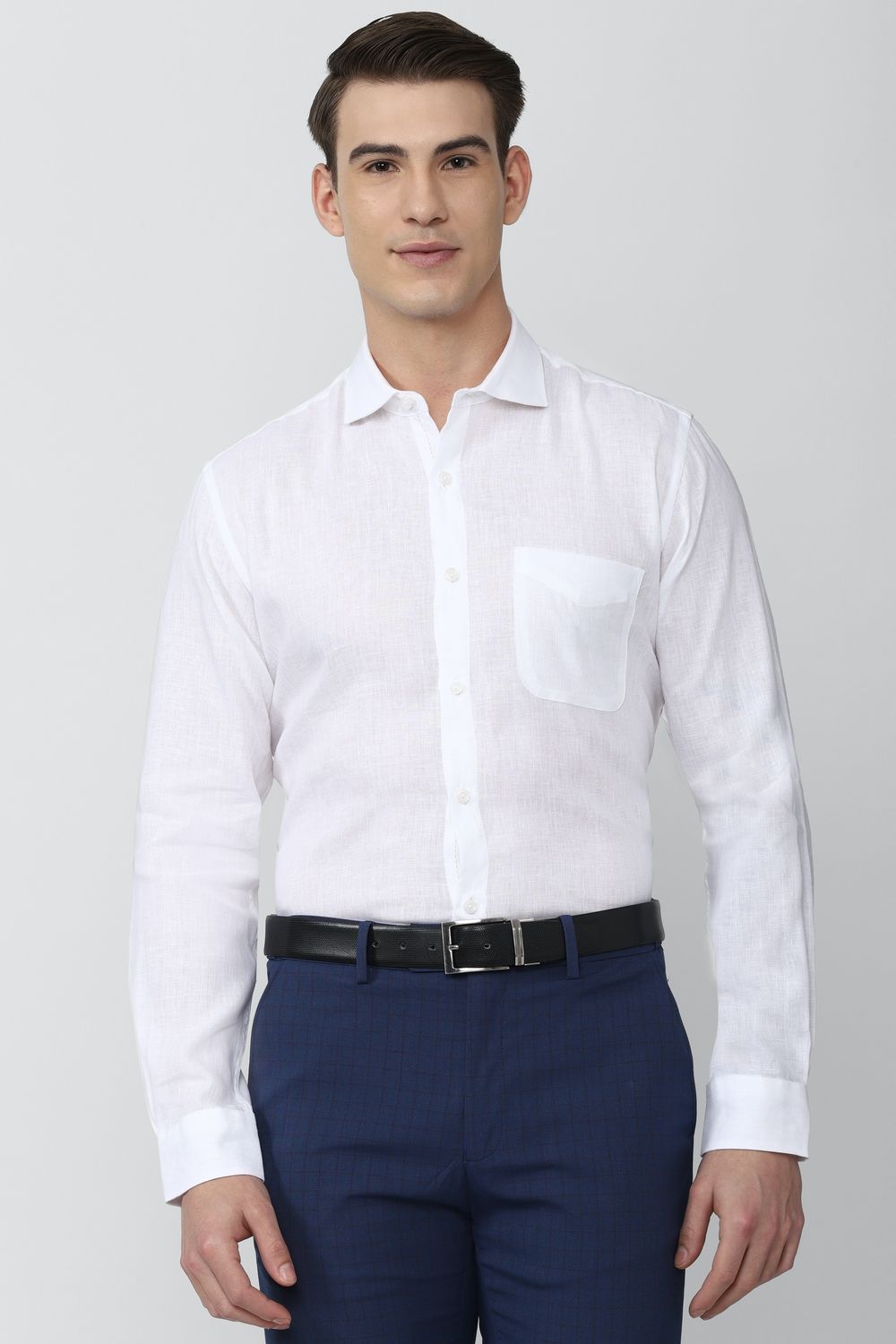 Men White Regular Fit Formal Full Sleeves Formal Shirt