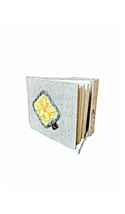 Eco Friendly 100% Cotton Handmade Paper Diary with Lucknowi Chikankari