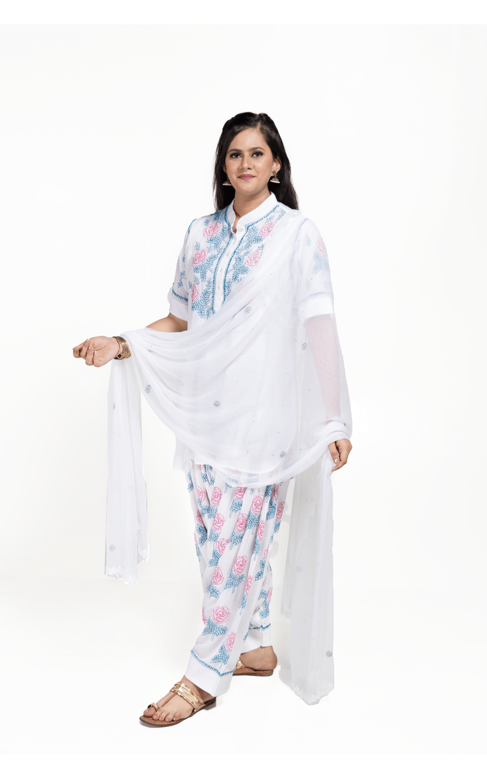 Women Patiala suit Set, White