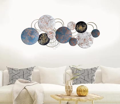 Metal Wall Art Wall Sculpture Wall Hanging Showpiece Perfect For Home, Hotel,Restaurant (19-Circle-Gray)